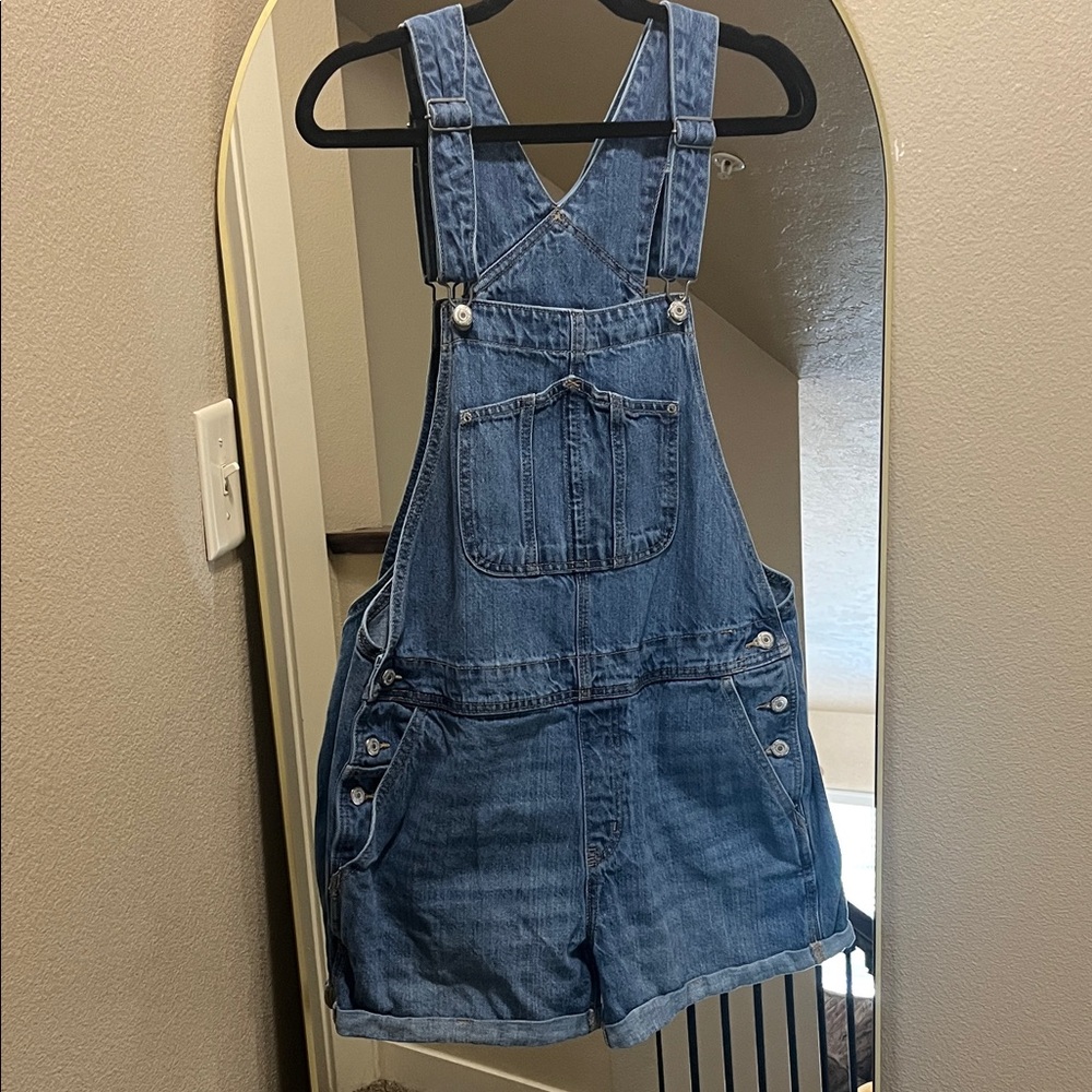 Old Navy Blue Denim Short Overalls Romper